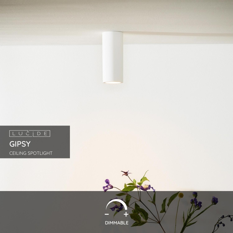 Lucide GIPSY - Stropné bodové svietidlo - Ø 7 cm - 1xGU10 - Biele